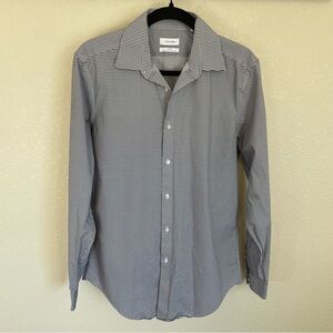 Calvin Klein Slim Fit Performance Non-Iron Button Down Shirt 34/35 Office Career